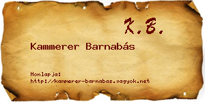 Kammerer Barnabás névjegykártya