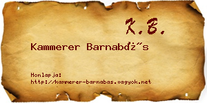 Kammerer Barnabás névjegykártya